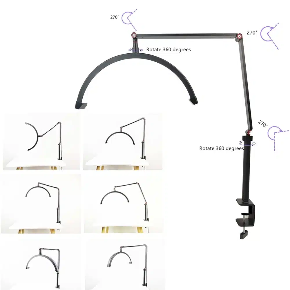 Luce ad arco LED da tavolo con morsetto lampada con regolazione - immagine 3