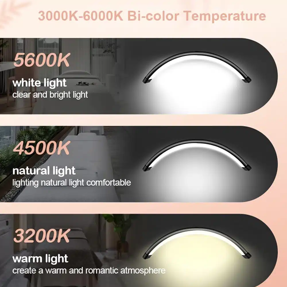 Luce ad arco LED da tavolo con morsetto lampada con regolazione - immagine 5