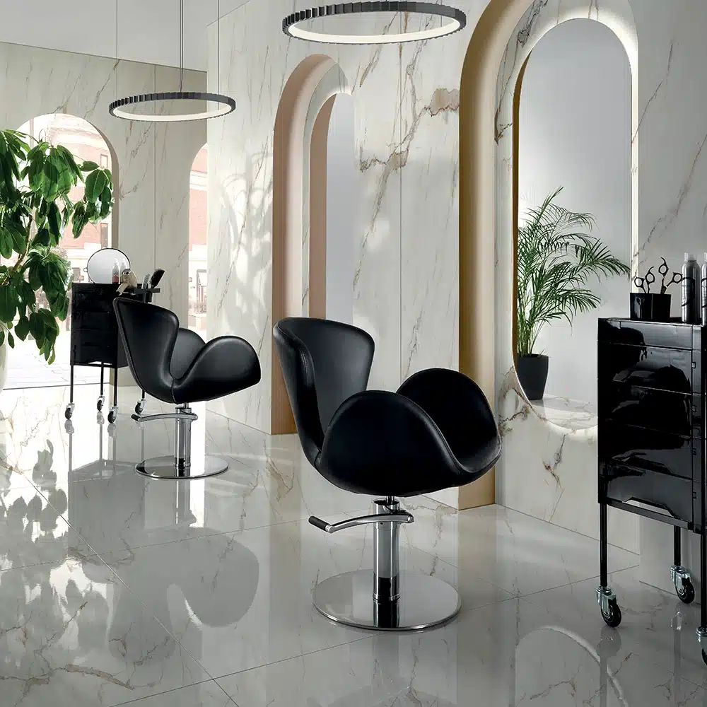 POLTRONA DA PARRUCCHIERE STILE MODERNO NERA - immagine 2