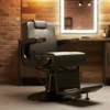 Poltrona Barbiere parrucchiere per taglio capelli uomo nera reclinabile Fade 2.0 Mudi di Weelko