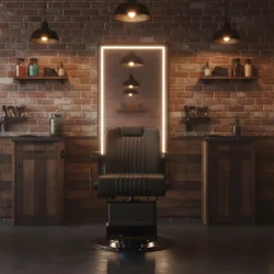 Poltrona da Barbiere per taglio capelli uomo nera reclinabile Fade 2.0 Mudi Weelko