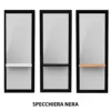 Specchio specchiera per parrucchiere barbiere in legno nera
