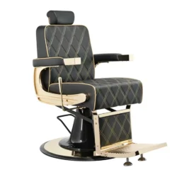 poltrona da barbiere parrucchiere uomo nera e oro
