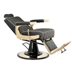 Alternative view of Poltrona da Barbiere oro per taglio capelli uomo reclinabile Crew Gold