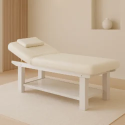 lettino da massaggio bianco in legno