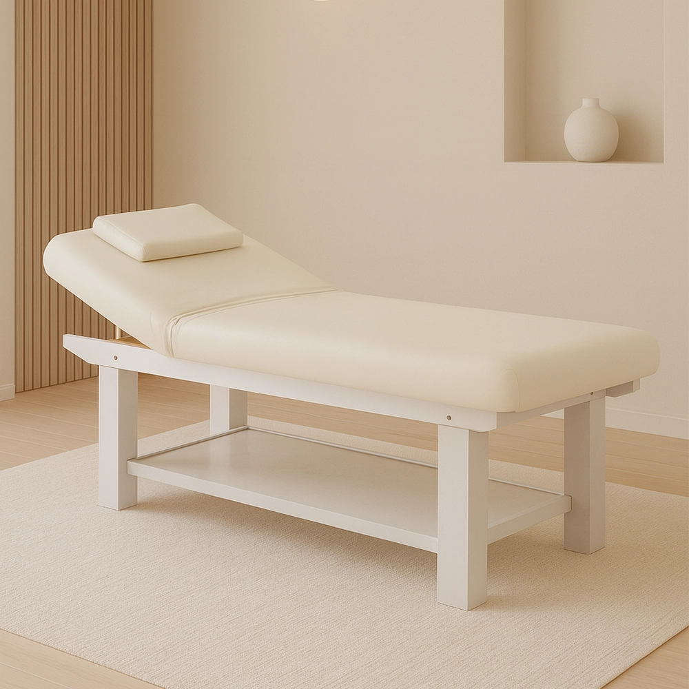 lettino da massaggio bianco in legno