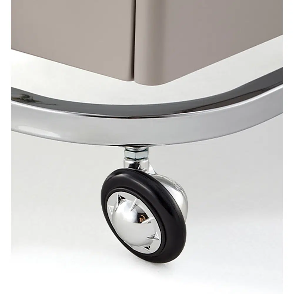 Carrello per centro estetico in legno laccato tortora - 4 ruote - immagine 2