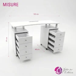 Tavolo Manicure con Aspiratore a Cassetto per estetista professionale PRO71 - immagine 3