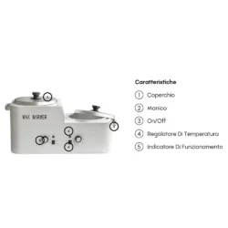 Scaldacera Doppio Professionale – Capacità Totale 5L TWINWAXER Weelko