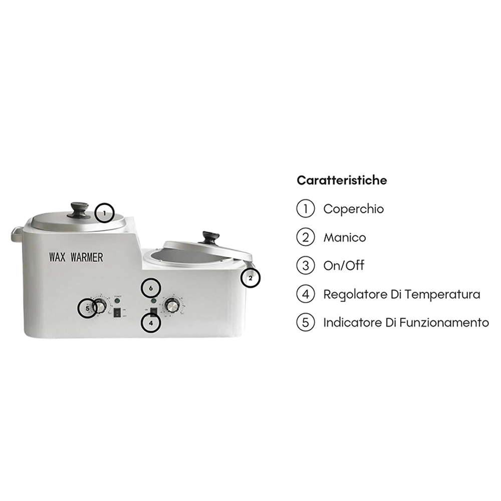 Scaldacera Doppio Professionale – Capacità Totale 5L TWINWAXER Weelko