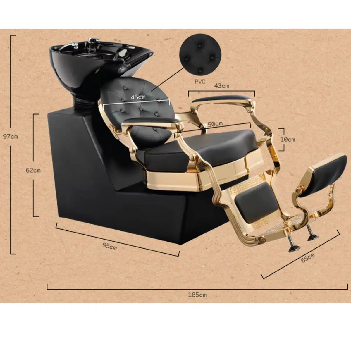 LAVATESTA NERO PER BARBIERI E PARRUCCHIERI RANCH BLACK - immagine 2