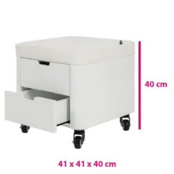 Alternative view of SGABELLO BASSO PER PEDICURE CON RUOTE E CASSETTI