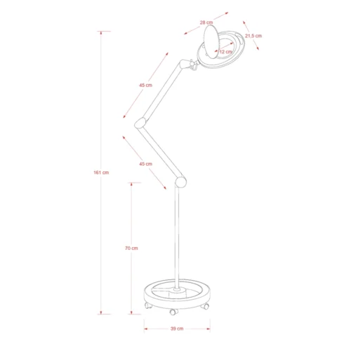 Lampada LED con Lente d’Ingrandimento – 5 Diottrie, Braccio Articolato e Base Stabile - immagine 4