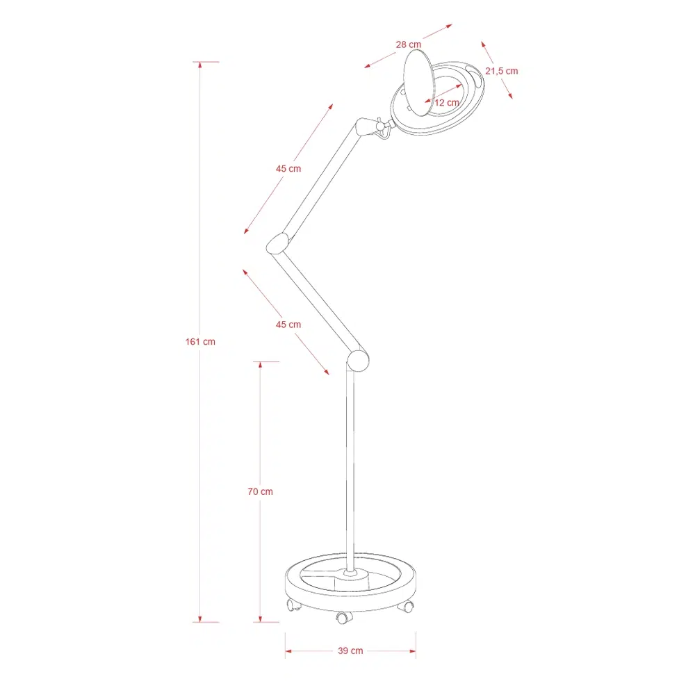 Lampada LED con Lente d’Ingrandimento – 5 Diottrie, Braccio Articolato e Base Stabile - immagine 4