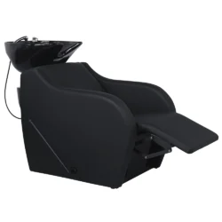 lavatesta nero steso per parrucchiere con poggiapiedi wisp