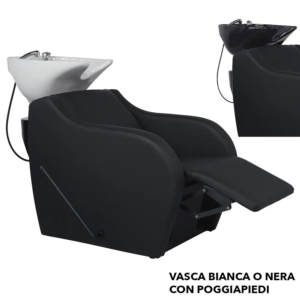 lavatesta per parrucchiere con poggiapiedi wisp