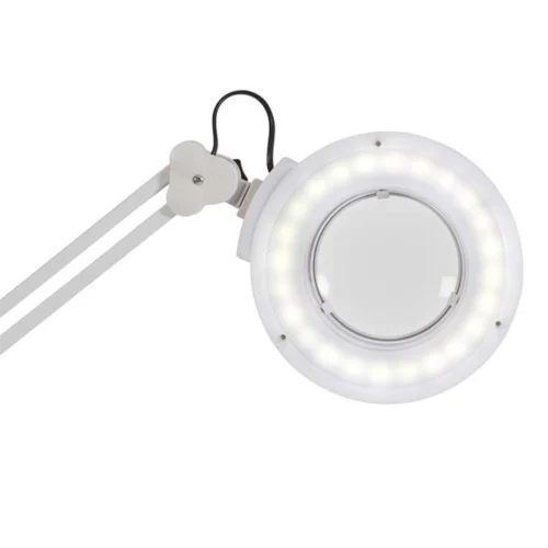 Lampada LED con Lente d’Ingrandimento 3 Diottrie, Braccio Articolato e Stativo a 5 Ruote - immagine 4
