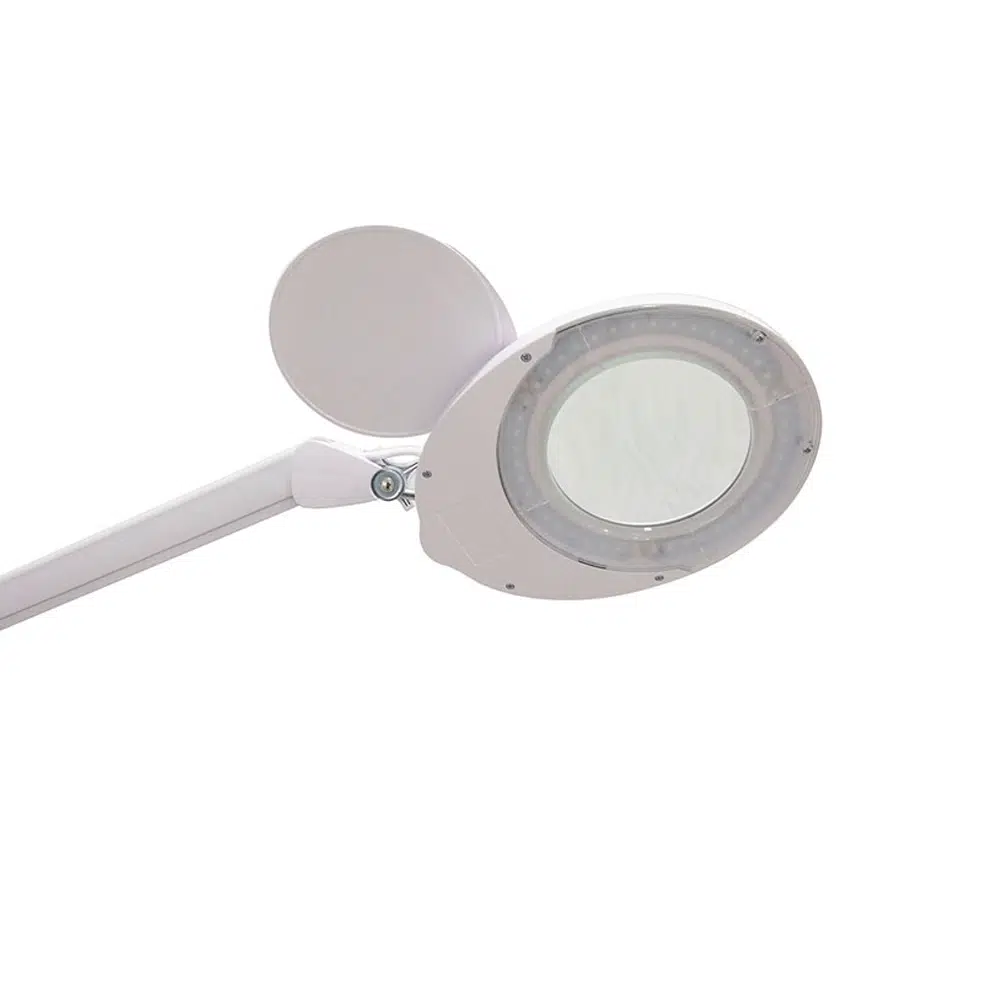 Lampada LED con Lente d’Ingrandimento 5 Diottrie, Braccio Articolato e Base a 4 Ruote - immagine 3