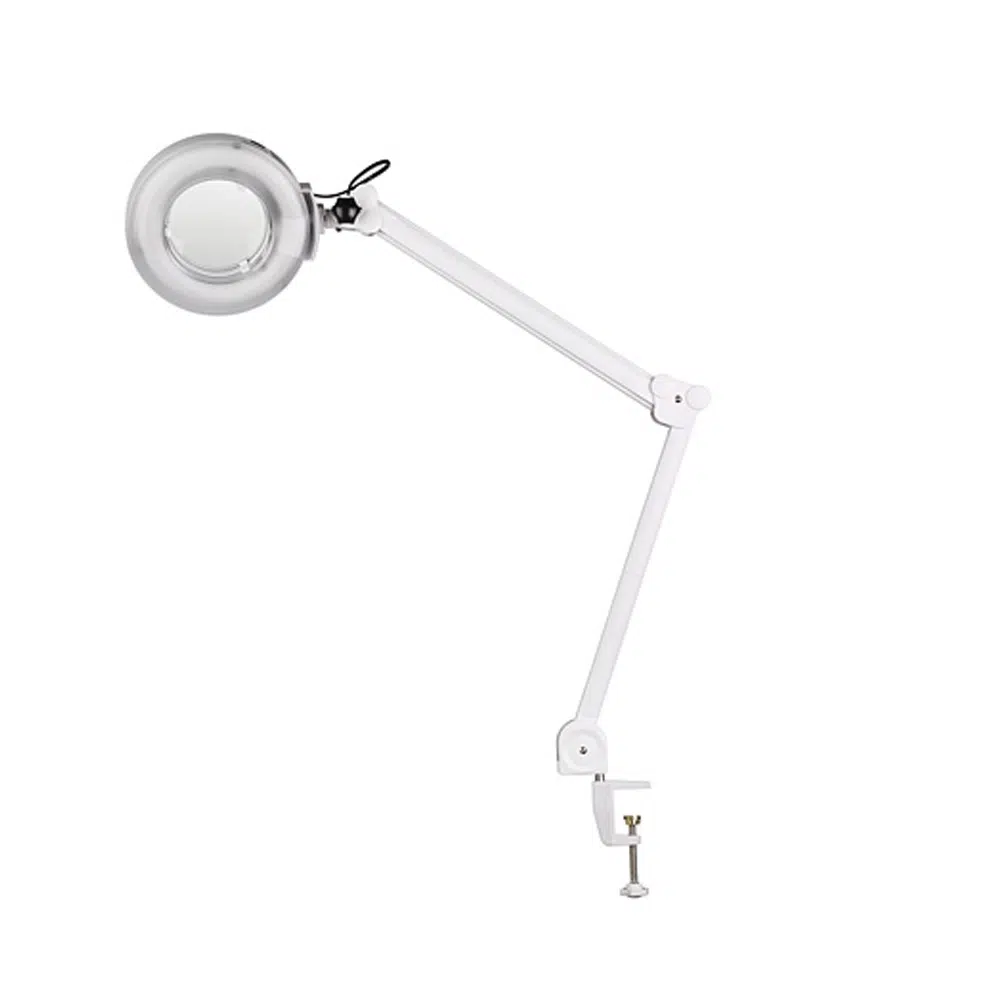 Lampada LED con Lente d’Ingrandimento 3 Diottrie, Braccio Articolato e Stativo a 5 Ruote - immagine 2