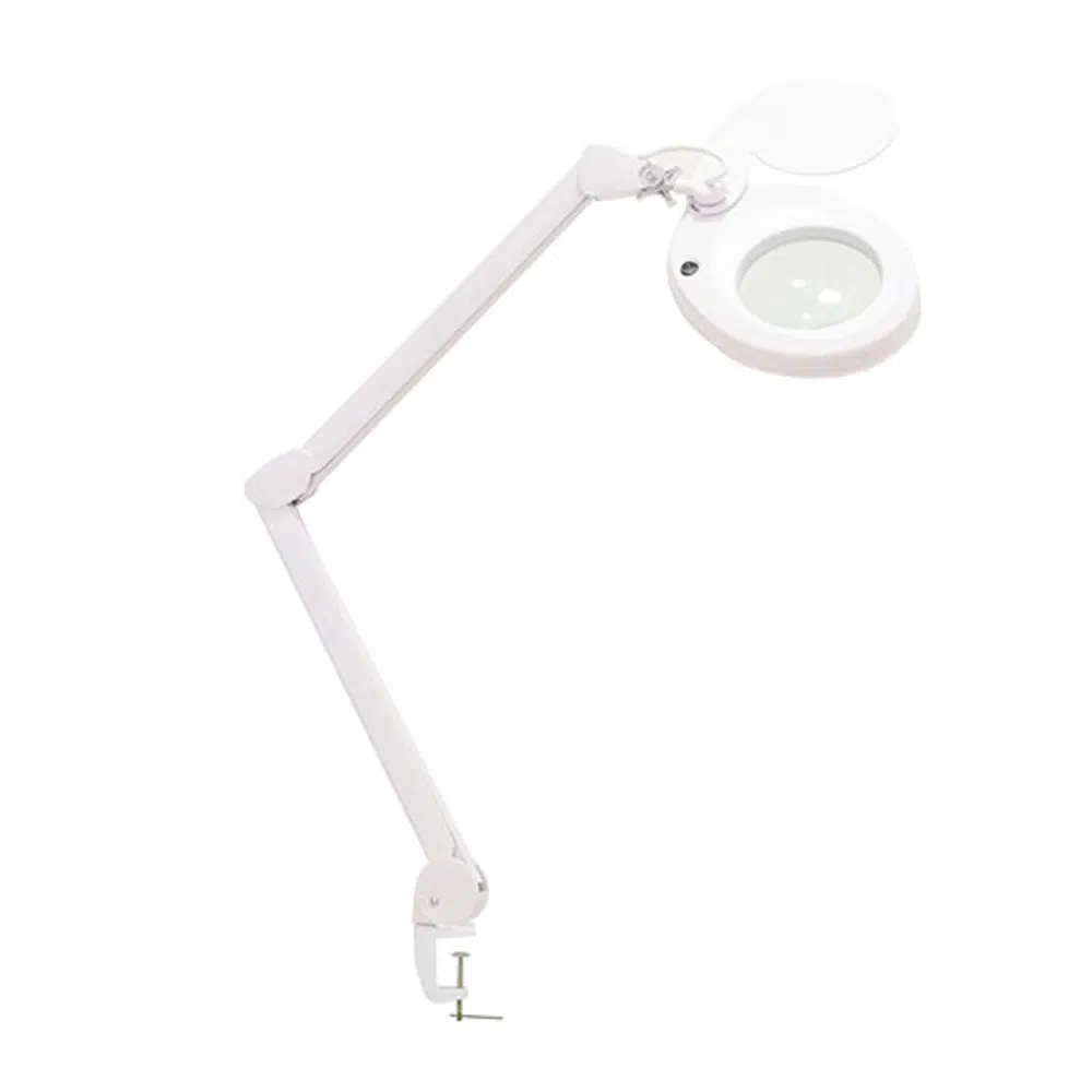 Lampada LED con Lente d’Ingrandimento 5 Diottrie, Braccio Articolato e Base a 4 Ruote - immagine 2