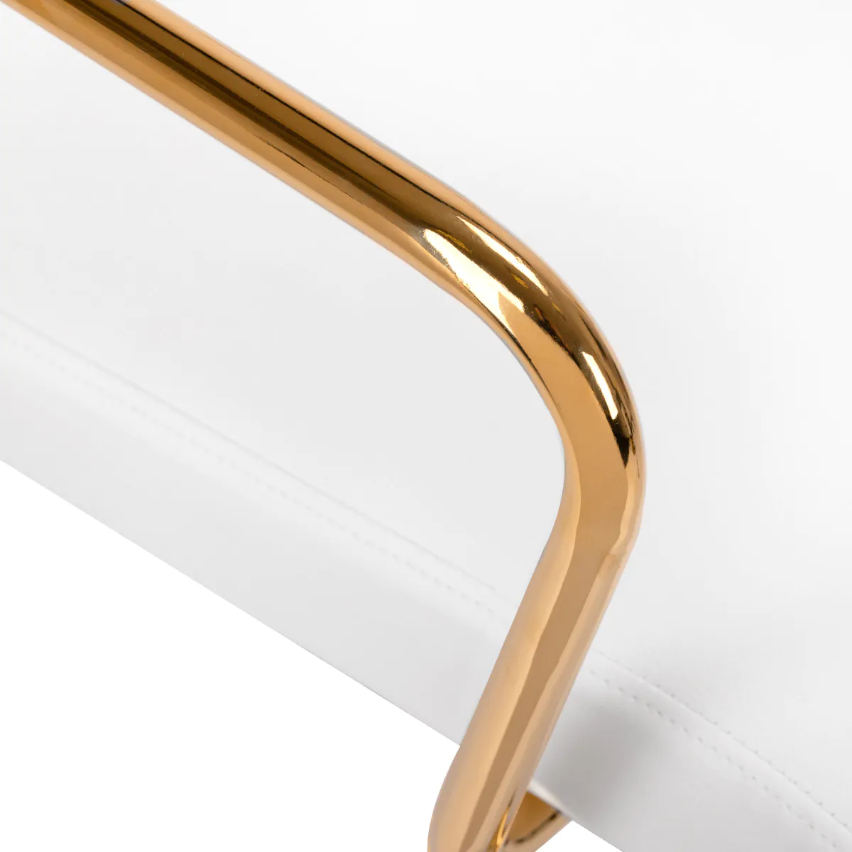 Sedia regolabile con ruote per estetista centro estetico Bianco e Oro - immagine 9