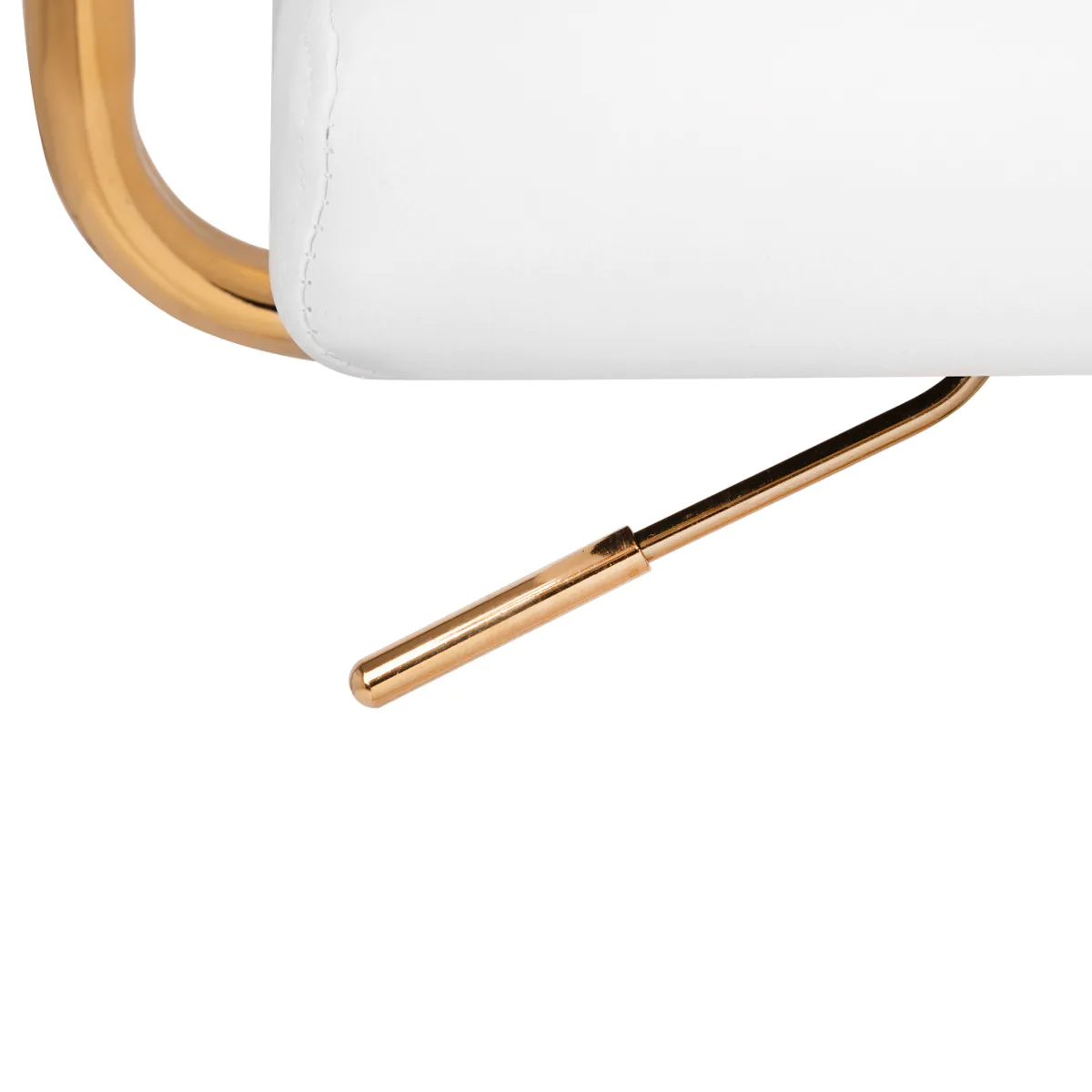 Sedia regolabile con ruote per estetista centro estetico Bianco e Oro - immagine 8