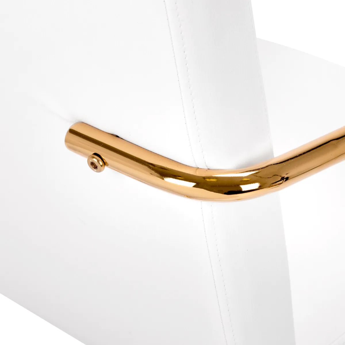 Sedia regolabile con ruote per estetista centro estetico Bianco e Oro - immagine 6