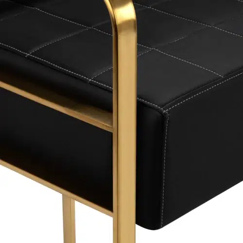 Divano per salone di bellezza e parrucchiere nero e oro - immagine 4