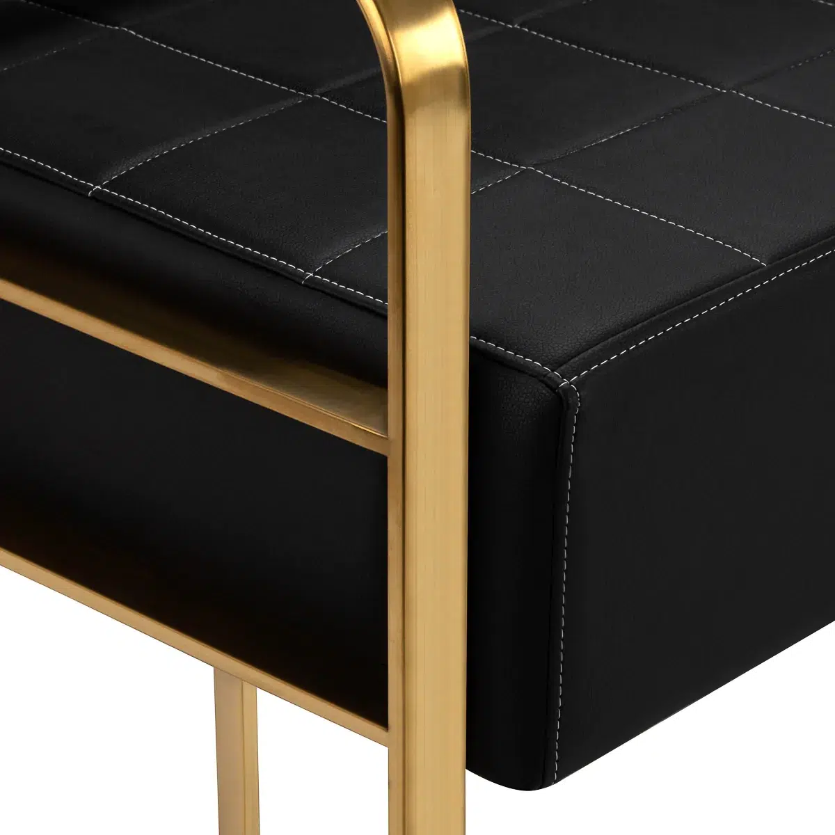 Divano per salone di bellezza e parrucchiere nero e oro - immagine 4