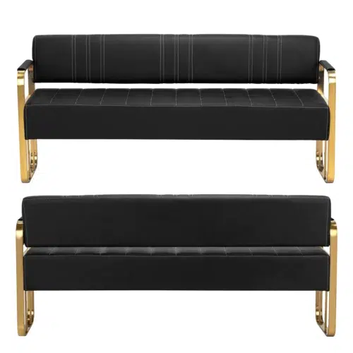 Divano per salone di bellezza e parrucchiere nero e oro - immagine 6