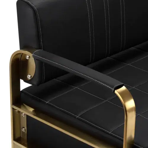 Divano per salone di bellezza e parrucchiere nero e oro - immagine 2