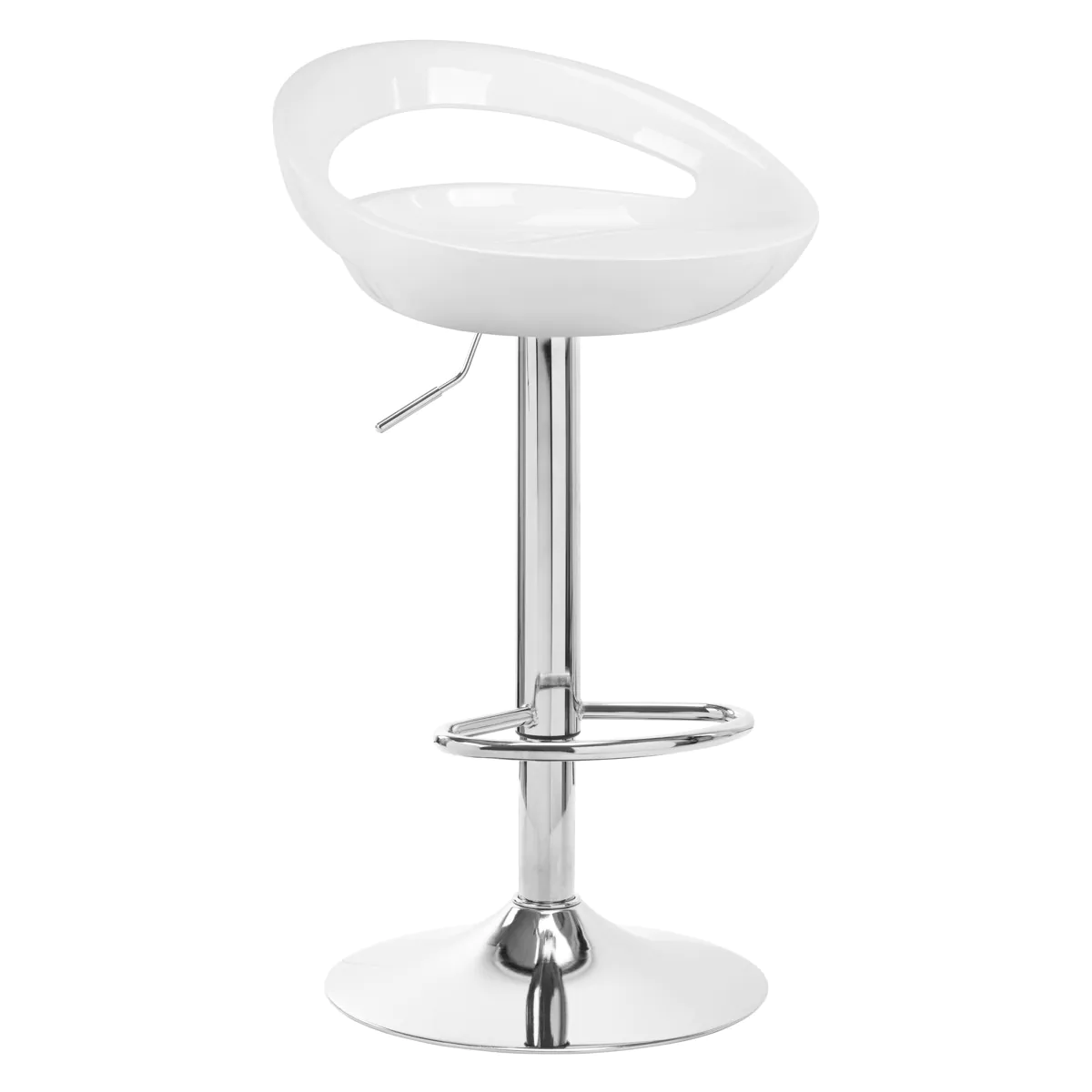 sgabello alto bianco e argento plexiglass elegante centro estetico salone di bellezza