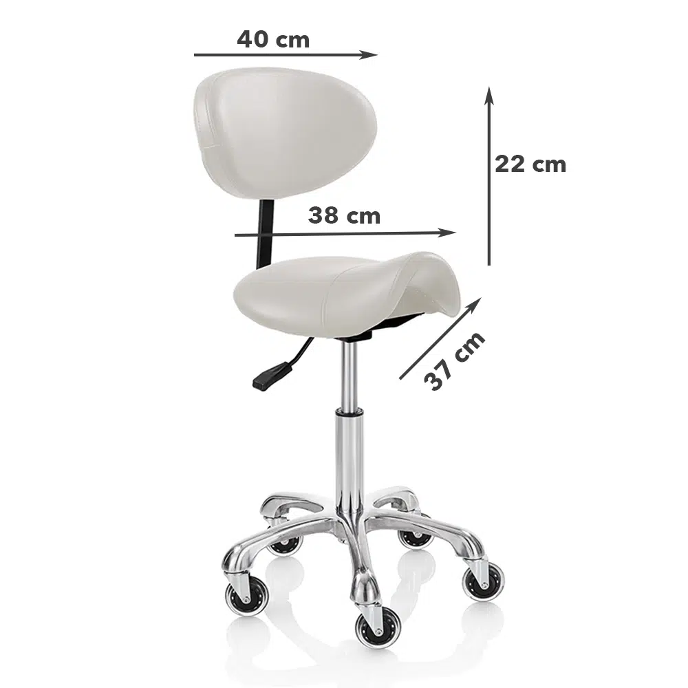 Sgabello per estetista con schienale centro estetico Elitè Pro Saddle - immagine 2