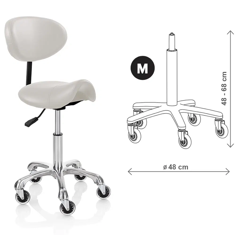 Sgabello per estetista con schienale centro estetico Elitè Pro Saddle - immagine 3