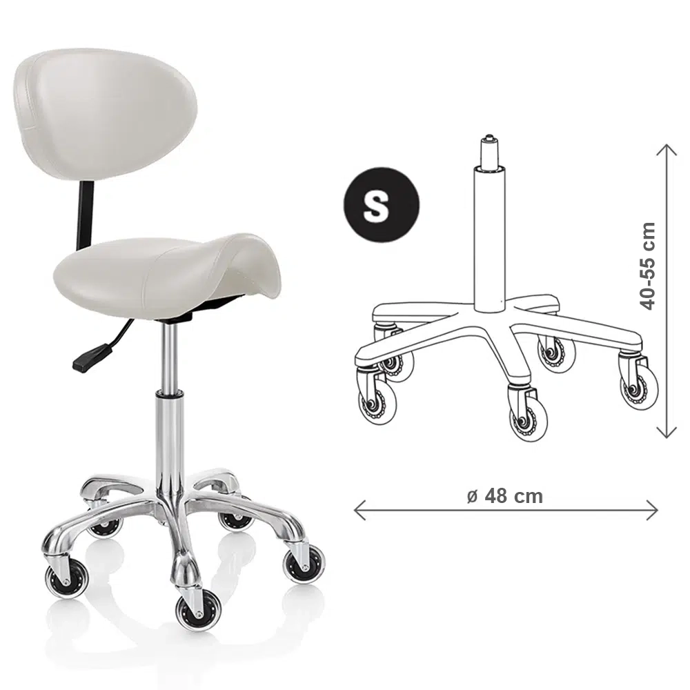Sgabello per estetista con schienale centro estetico Elitè Pro Saddle - immagine 4