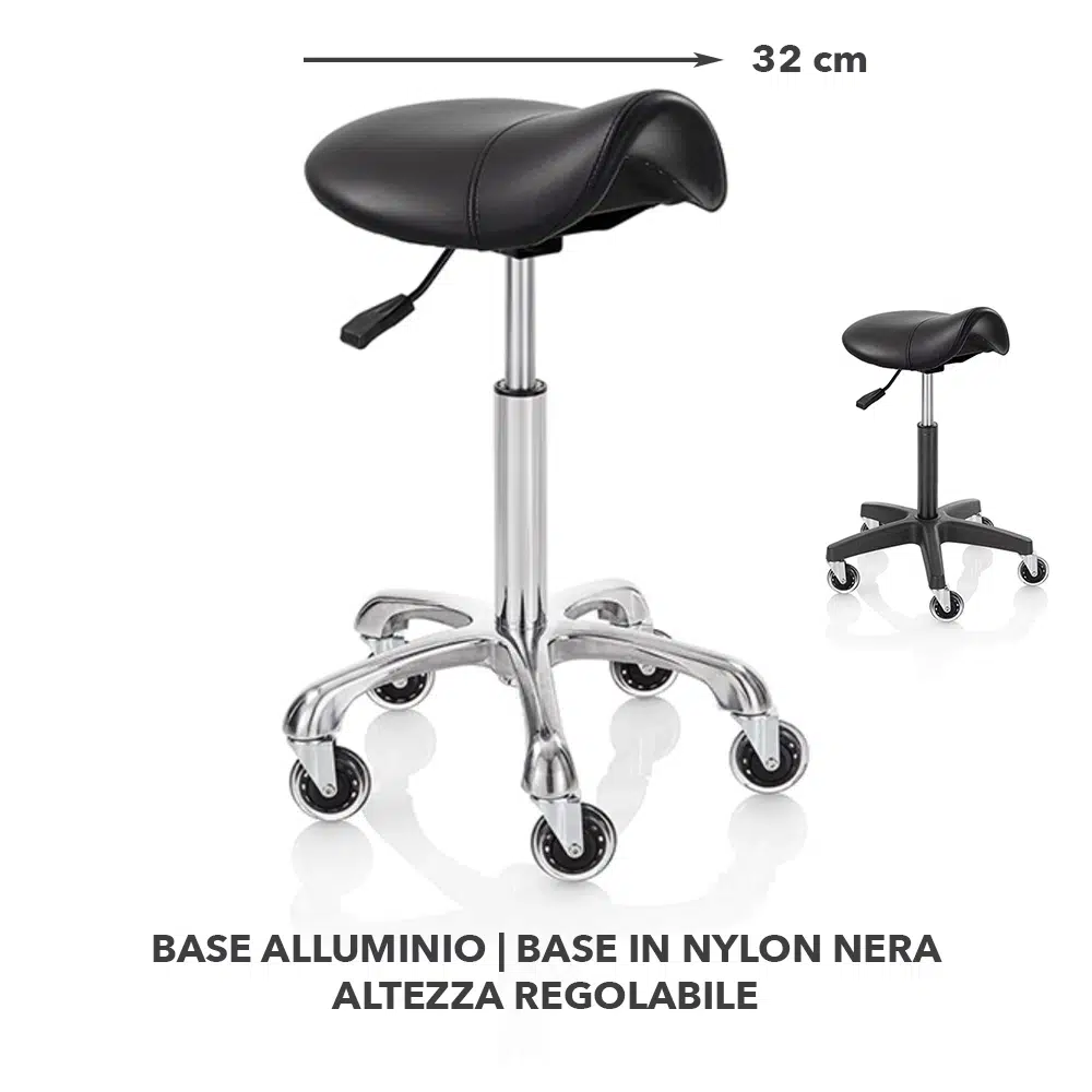 Sgabello per parrucchiere Roller Pro Ideal – A sella sagomato