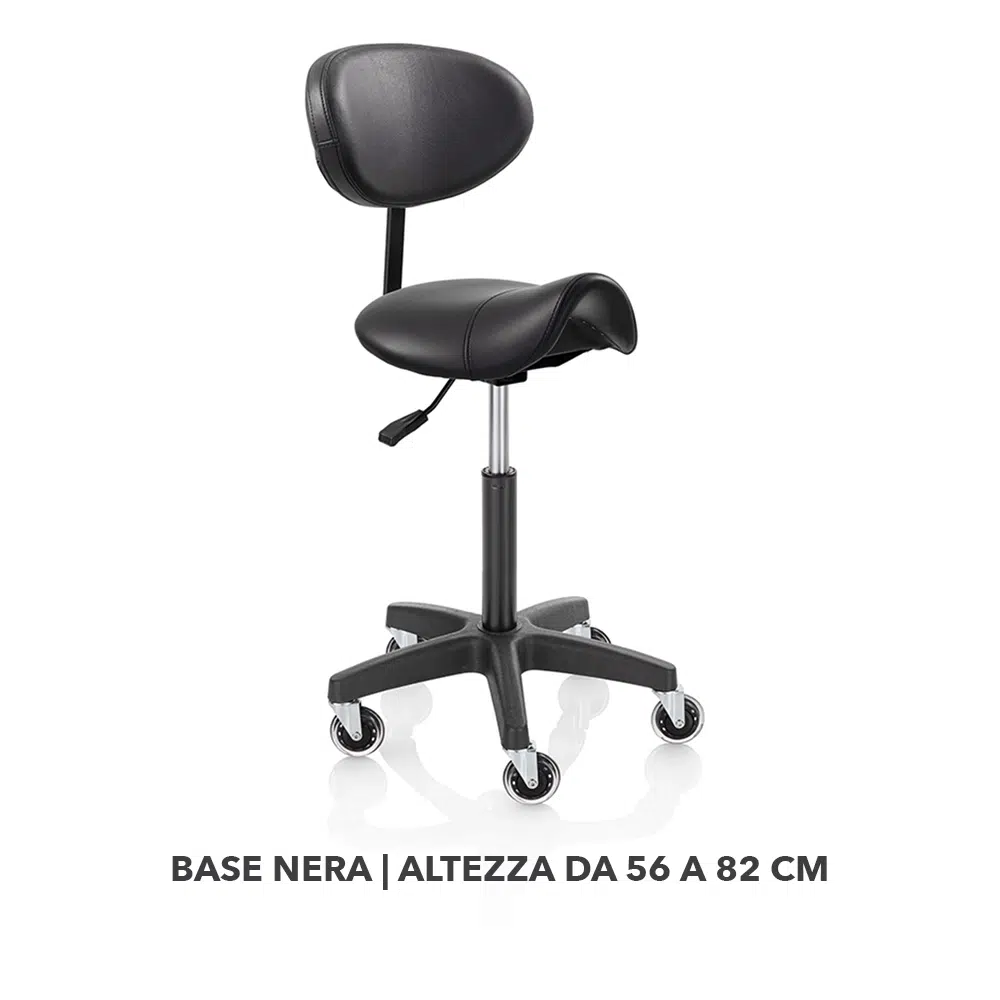 Sgabello per parrucchiere Roller Pro Saddle con schienale - immagine 2
