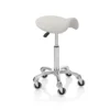 sgabello a sella per estetista bianco saddle