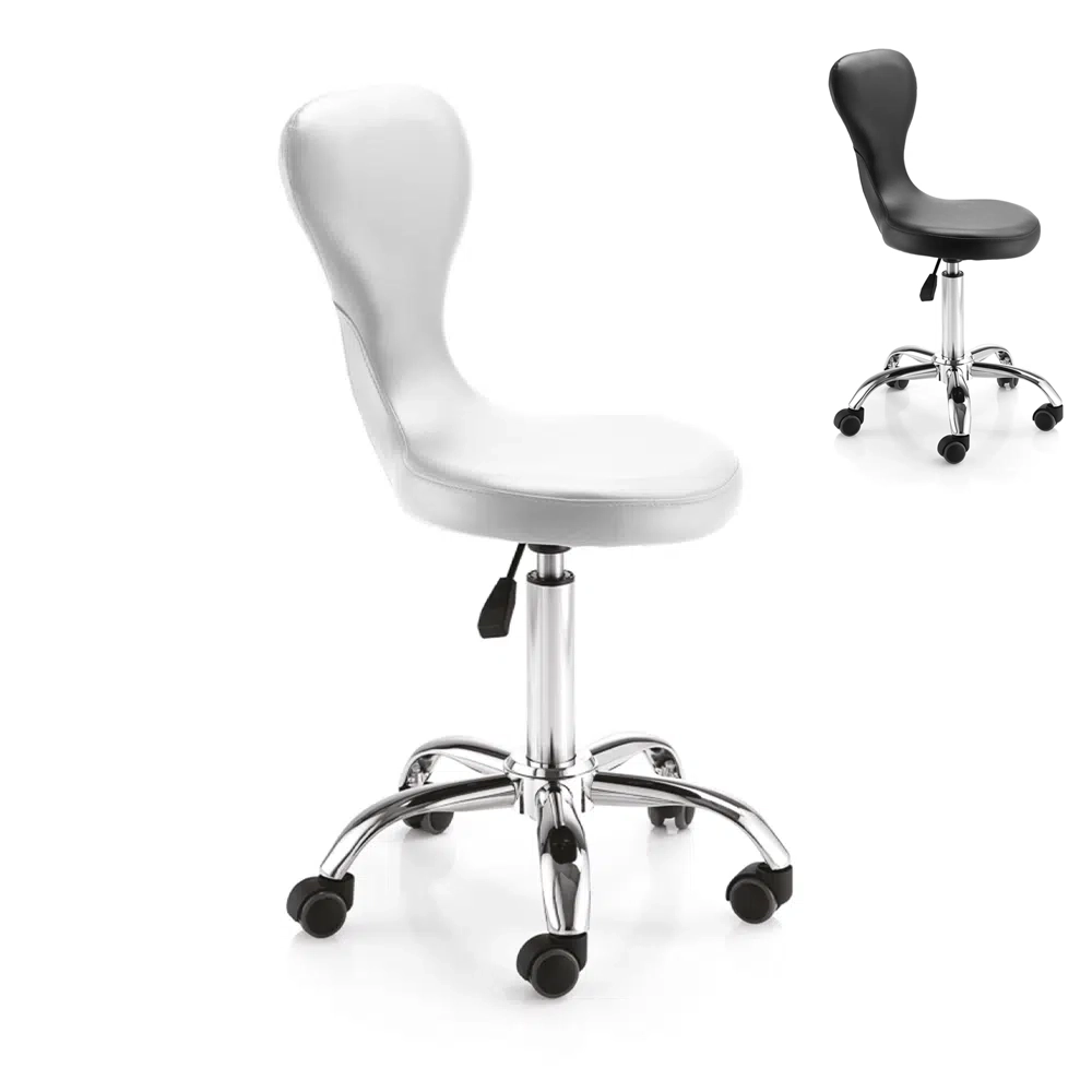 sgabello con schienale classic xanipro bianco o nero estetista centro estetico