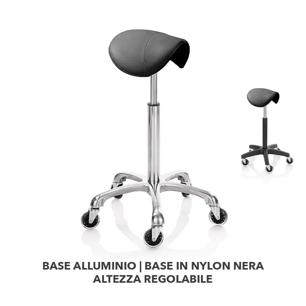 Sgabello per parrucchiere Roller Pro Ideal – A sella sagomato Saddle