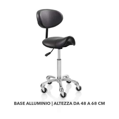 Sgabello per parrucchiere Roller Pro Saddle con schienale - immagine 4