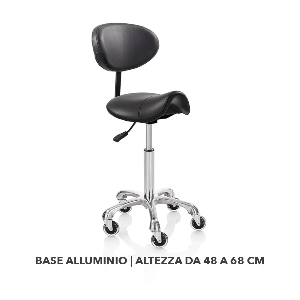 Sgabello per parrucchiere Roller Pro Saddle con schienale - immagine 4