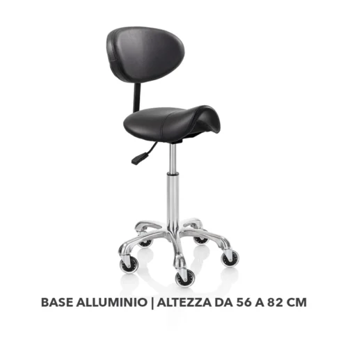 Sgabello per parrucchiere Roller Pro Saddle con schienale - immagine 5