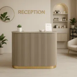 Reception beige per salone centro estetico parrucchiere