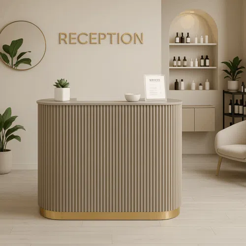 Reception beige per salone centro estetico parrucchiere
