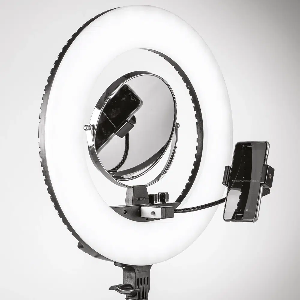 LED RING – Lampada LED professionale per make-up con stativo regolabile e accessori inclusi - immagine 2