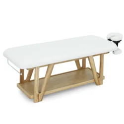 Lettino da massaggio professionale con ripiano in legno Roots Weelko