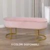 panca divano clienti VELLUTO DIVERSI COLORI centro estetico rosa e piedi oro