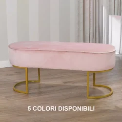 panca divano clienti VELLUTO DIVERSI COLORI centro estetico rosa e piedi oro