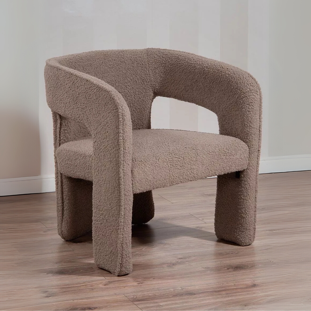 Poltrona in Tessuto Teddy – Stile Scandinavo